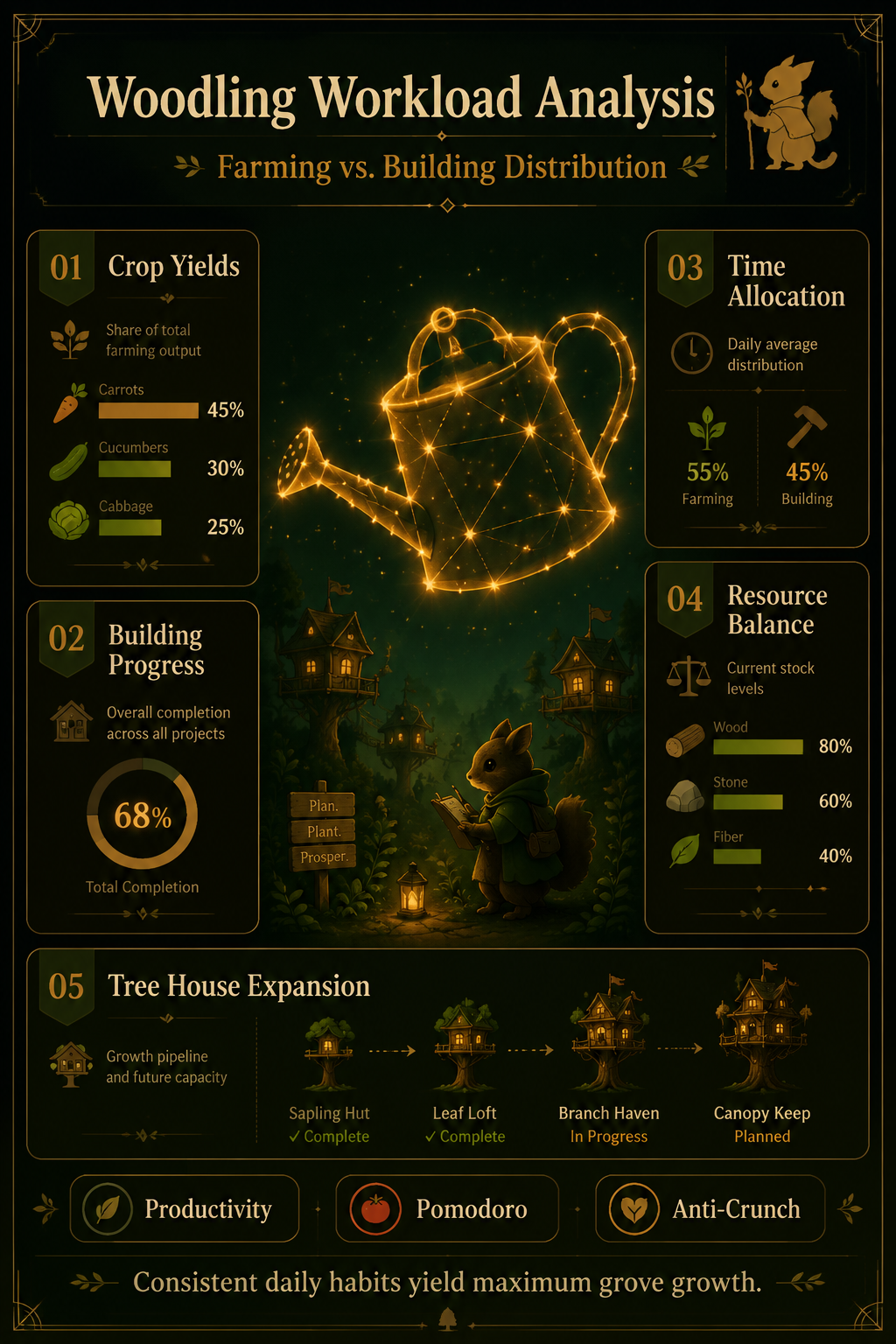 Analysis Report Poster: Woodling Workload Analysis and Crop Yields